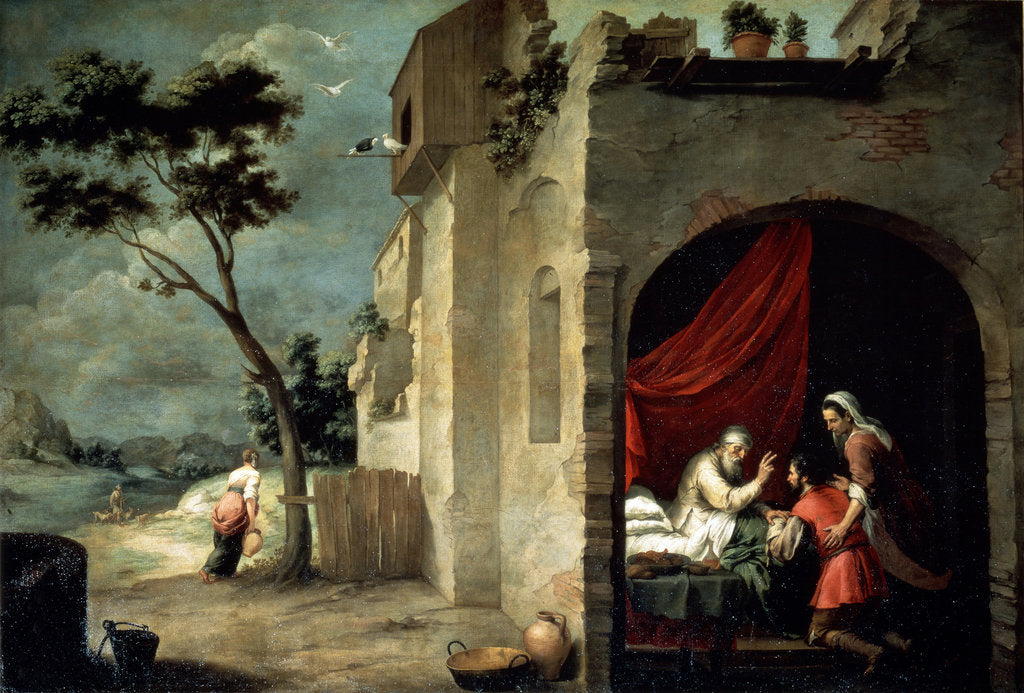 Detail of Isaac blessing Jacob, c1660 by Bartolomé Esteban Murillo