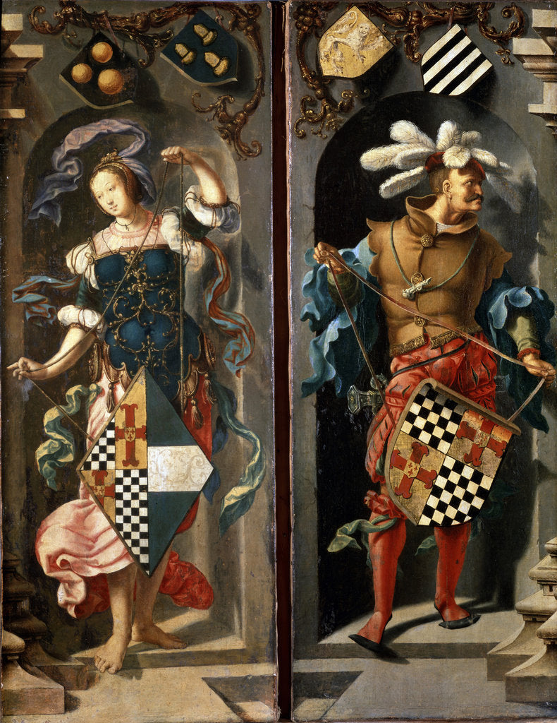 Detail of The Healing of Blind Man of Jericho, (side panel), 1531. by Lucas van Leyden