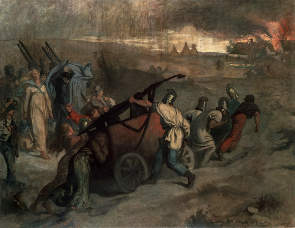 Detail of The Village Firemen, 1857. by Pierre Puvis de Chavannes