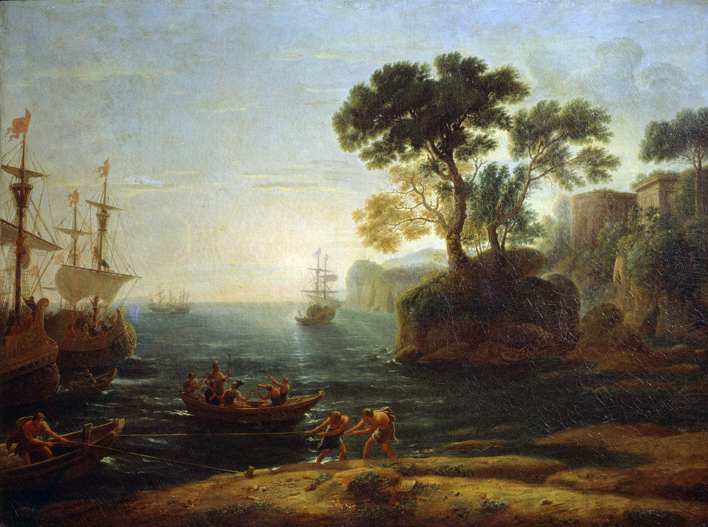 Detail of Arrival of Aeneas in Italy. Morning of the Roman Empire, c.1620-1680 by Claude Lorrain