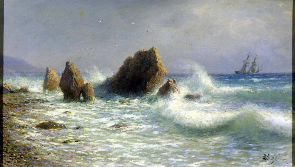 Detail of At the Livadia shore, 1895. by Lev Felixovich Lagorio