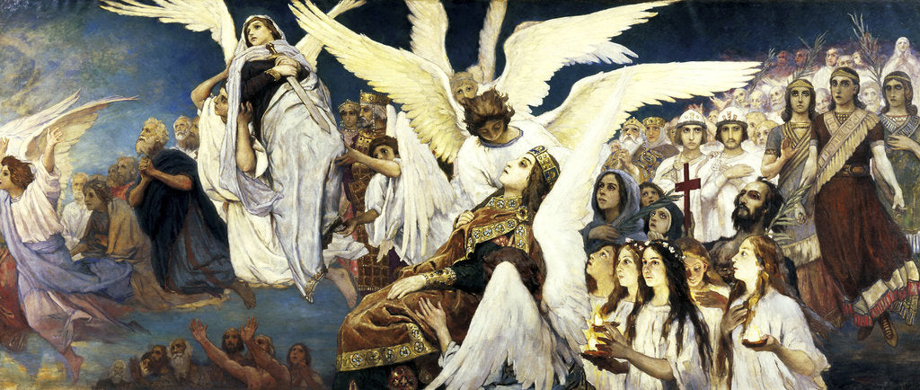 Detail of Before the Paradise, (Right part), 1885-1896. by Viktor Mihajlovic Vasnecov