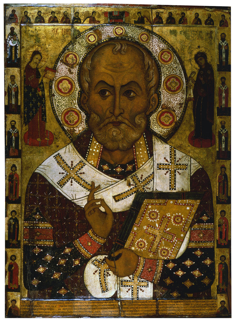 Detail of Saint Nicholas of Lipna, 1294. by Alexa Petrov