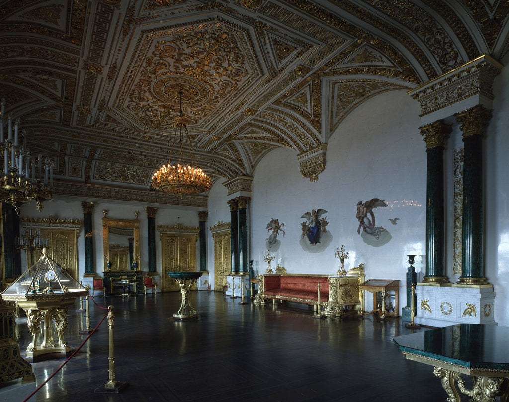 Detail of The Malachite Hall of the Winter Palace in Saint Petersburg, 1837-1839. by Aleksandr Bryullov