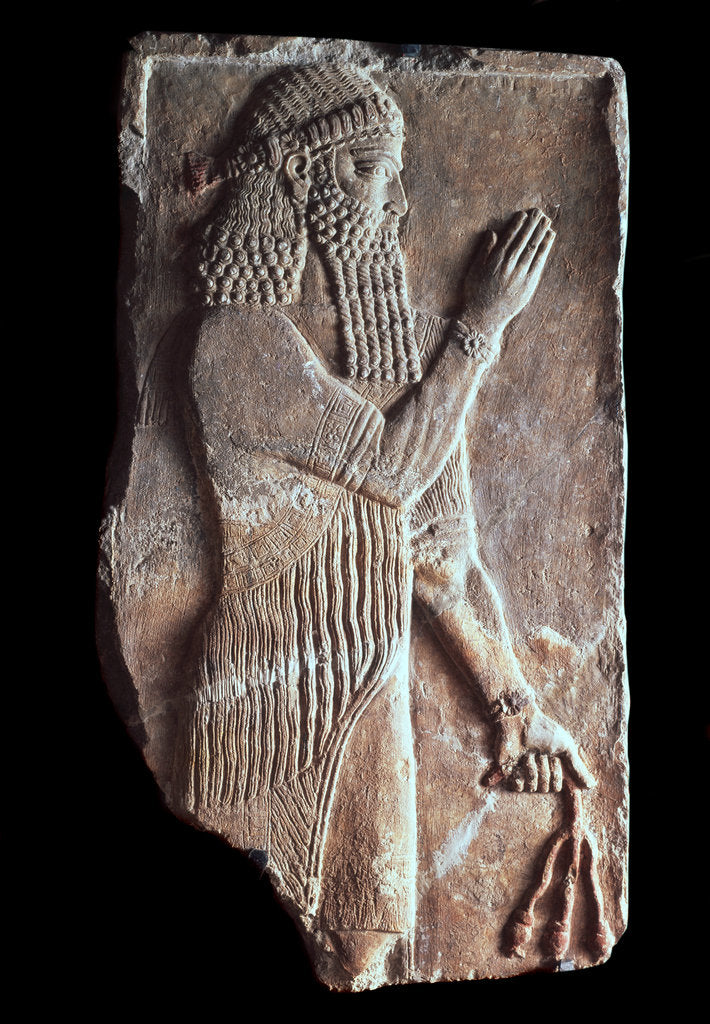Detail of Priest with a branch of pomergranate tree, 722-705 BC by Unknown