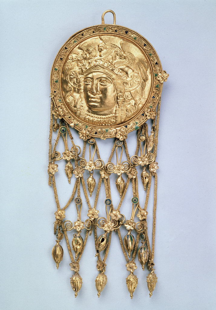 Detail of Pendant with Head of Athena Parthenos, early 4th century BC by Unknown