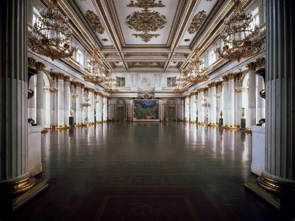 Detail of The George Hall (Great Throne Hall) in the Winter Palace, 1837-1842. by Giacomo Antonio Domenico Quarenghi
