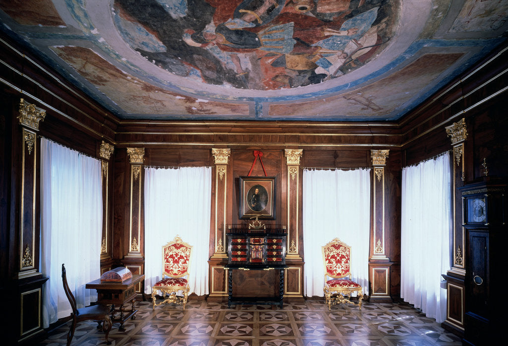 Detail of The Walnut Study of the Menshikov Palace in Saint Petersburg, 1710s. by Giovanni Maria Fontana