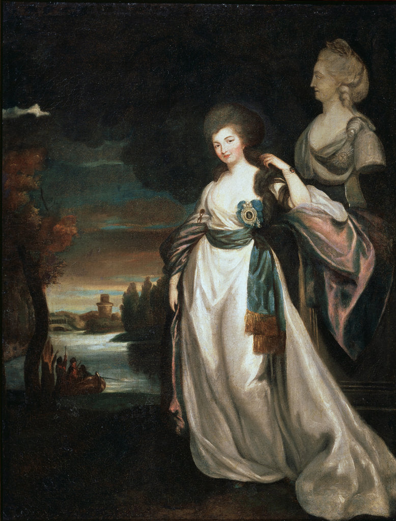Detail of Portrait of the Lady-in-waiting Coutess Alexandra Branitskaya, 1778-1781. by Richard Brompton