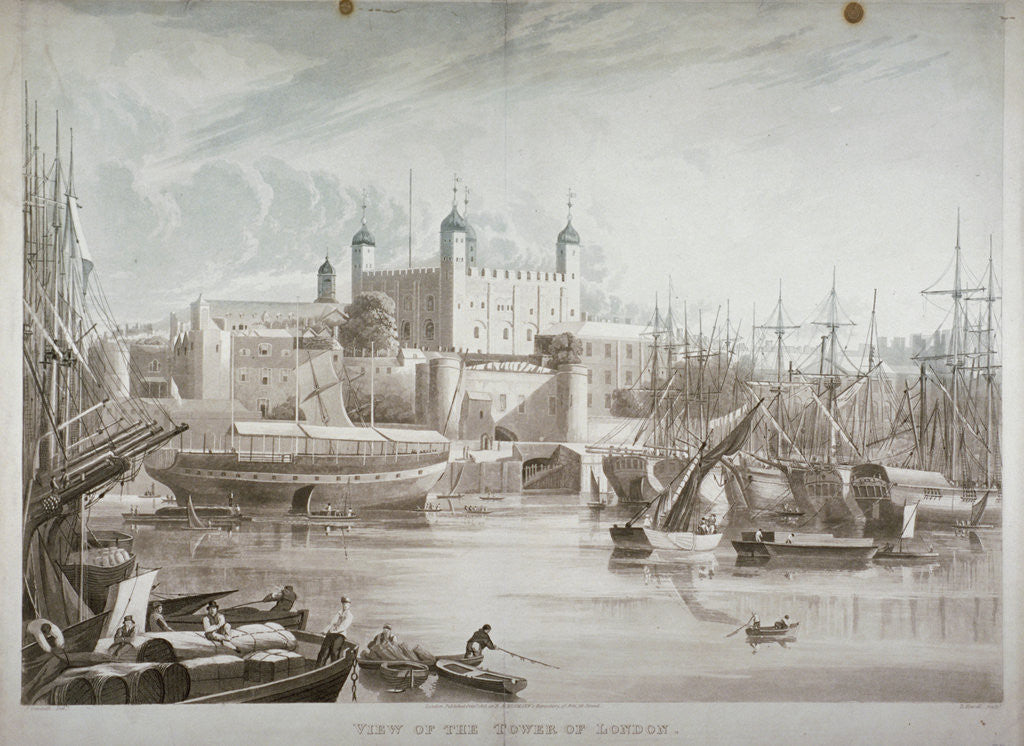 Detail of Tower of London by Daniel Havell