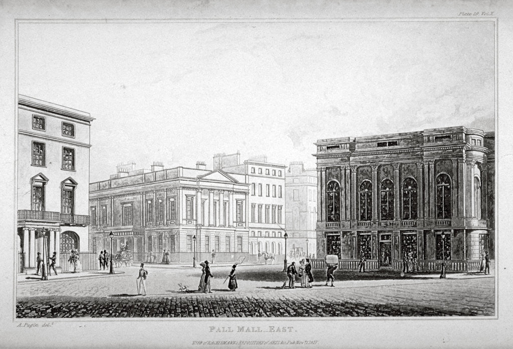 Detail of View of Pall Mall East, Westminster, London by Anonymous