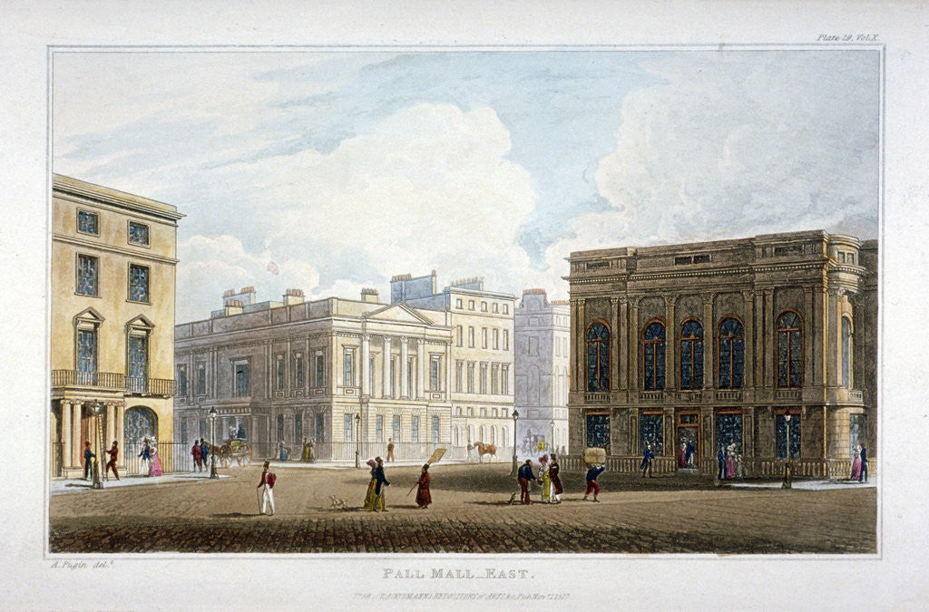 Detail of View of Pall Mall East, Westminster, London by Anonymous