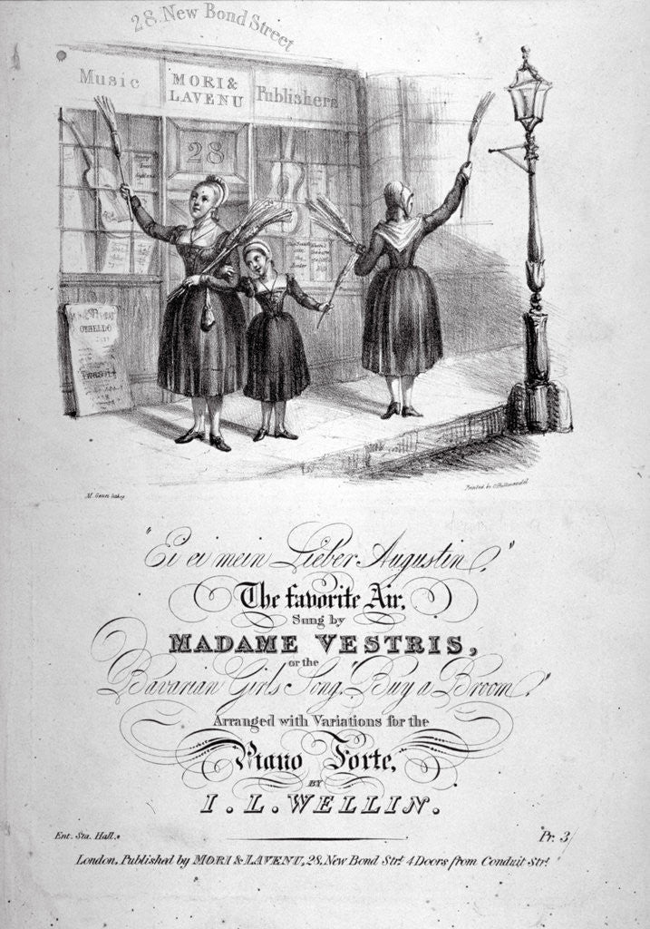 Detail of Broom sellers, London by Charles Joseph Hullmandel