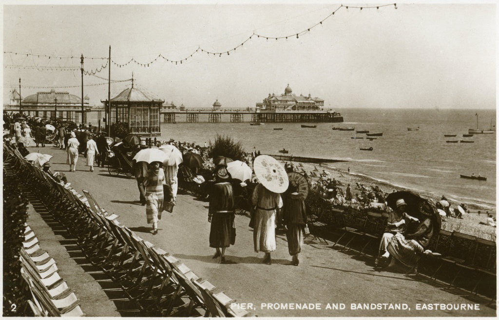 Detail of Pier, promenade and bandstand, Eastbourne, Sussex by Anonymous