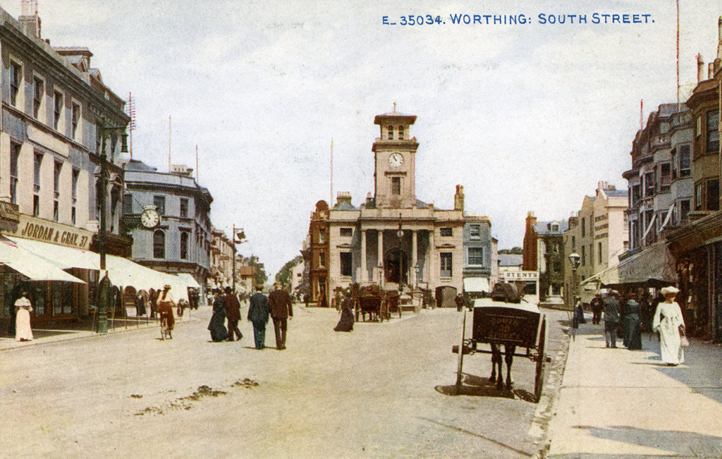 Detail of South Street, Worthing, Sussex by Photochrom Co Ltd of London