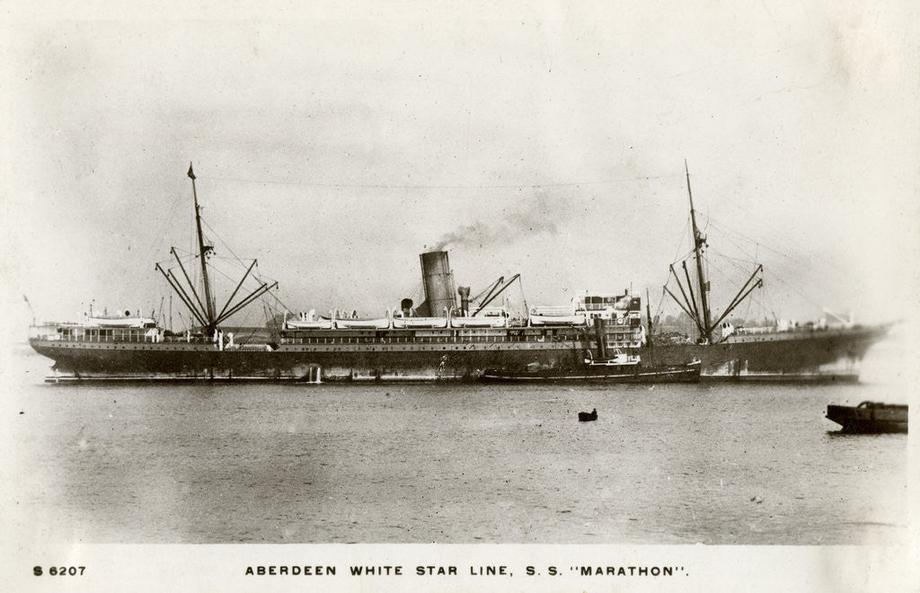 Detail of SS Marathon, Aberdeen White Star Line steamship by Kingsway