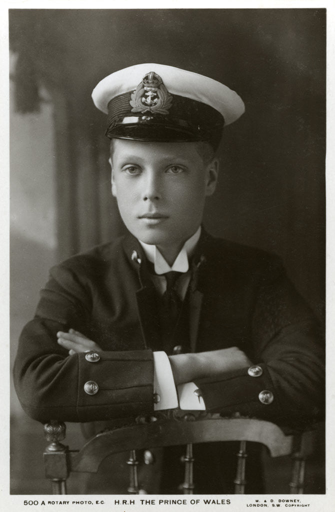Detail of The Prince of Wales in naval uniform by W&D Downey