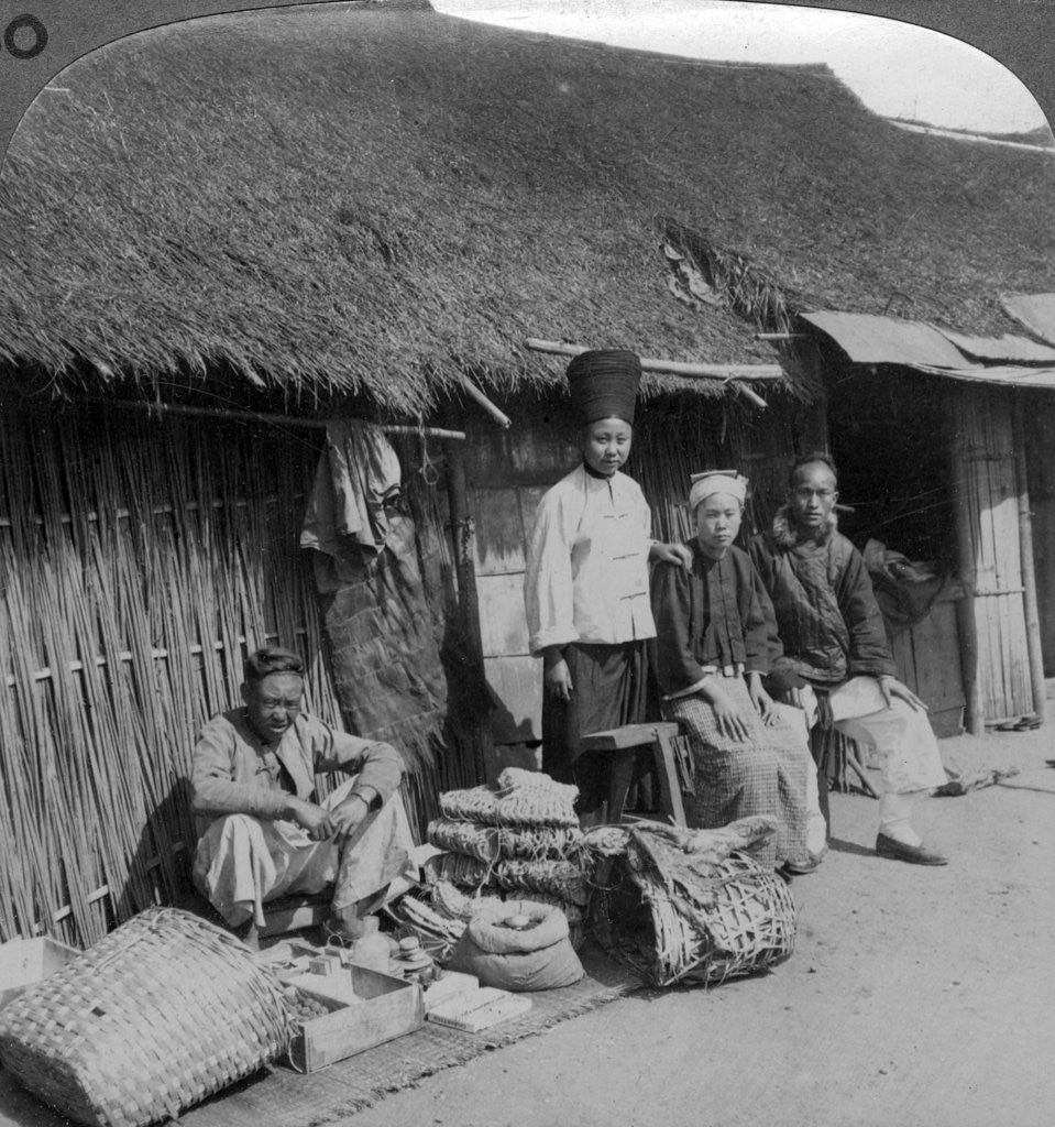 Detail of Native shop and customers, near Mogok, northern Burma by Underwood & Underwood