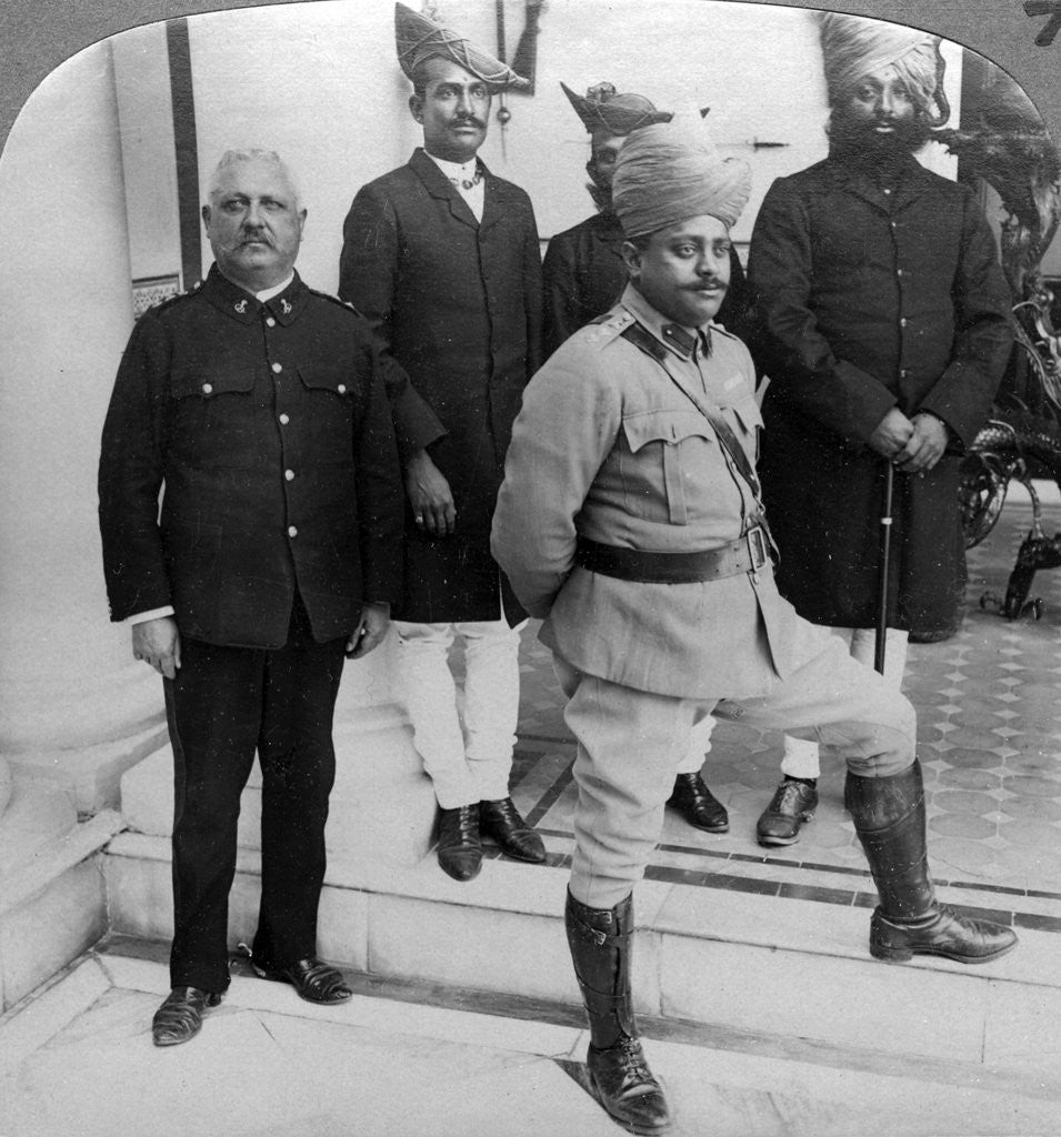 Detail of The Maharaja of Gwalior at home, Madhya Pradesh, India by Underwood & Underwood