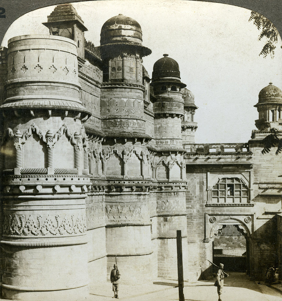 Detail of Man Singh Palace, Gwalior, Madhya Pradesh, India by Underwood & Underwood