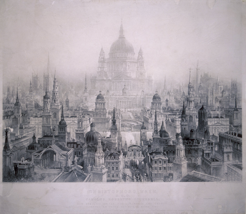 Detail of Dream City of Christopher Wren's Buildings by William Richardson