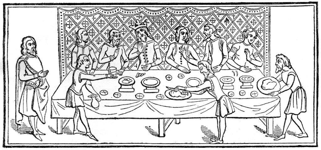 Detail of A king at dinner by Anonymous