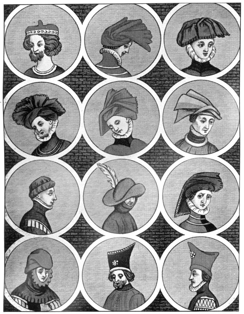Detail of Male headdresses by Anonymous
