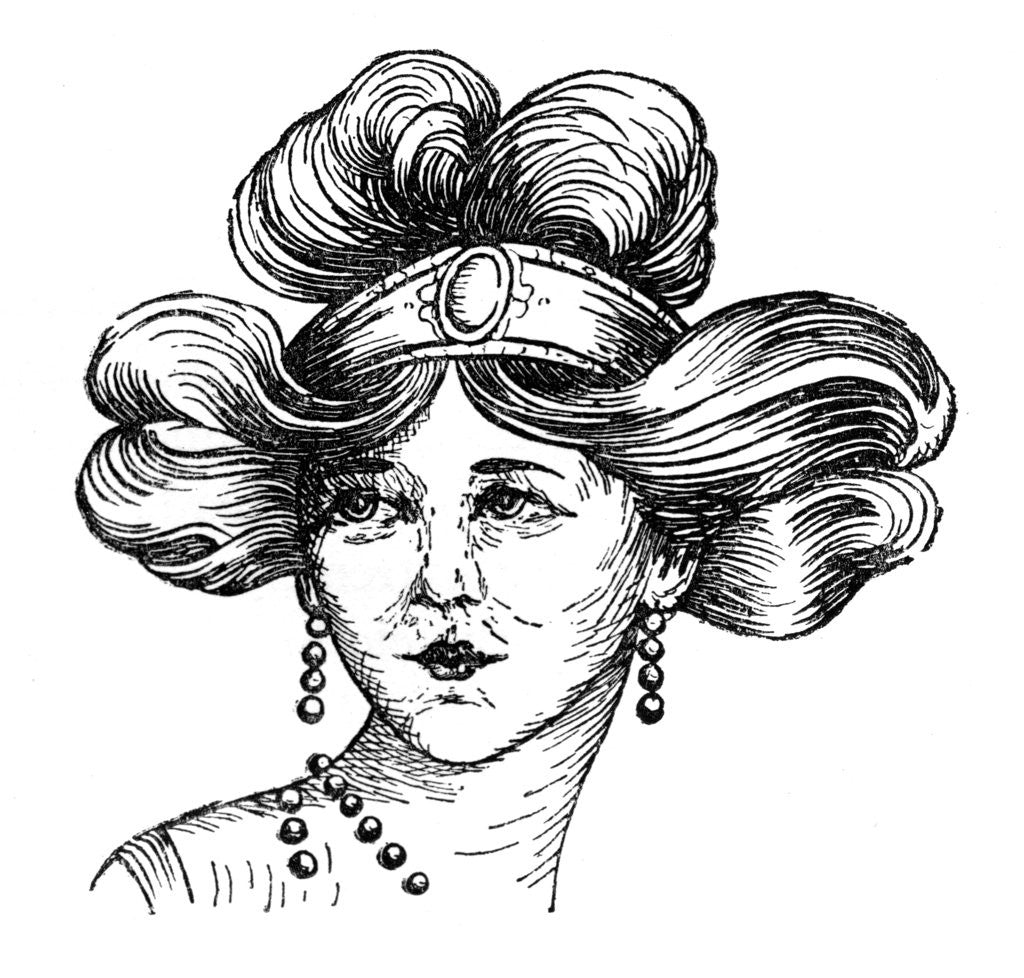 Detail of Woman's hairstyle by Anonymous