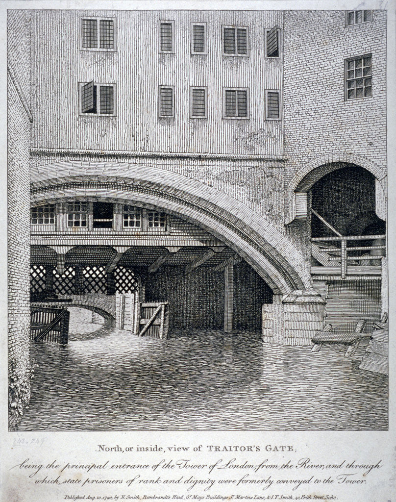 Detail of North view of Traitor's Gate, Tower of London by Anonymous