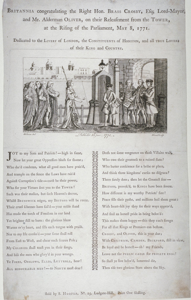 Detail of Britannia congratulating the Lord Mayor of London by Bland