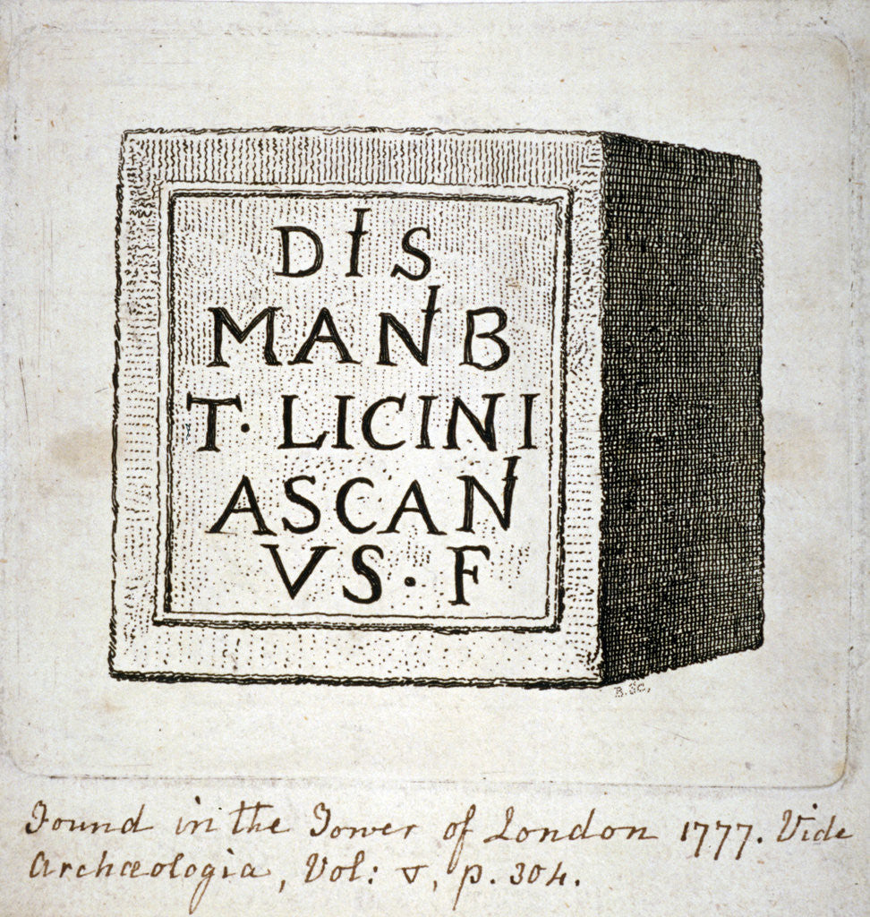 Detail of Copy of an inscription found in the Tower of London by Anonymous