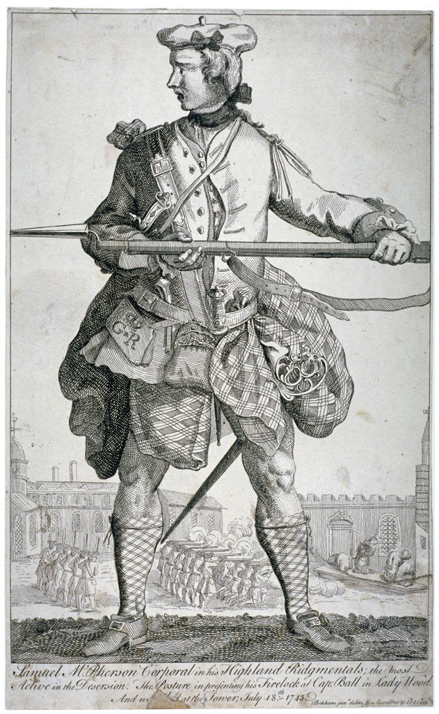 Detail of Samuel McPherson, Scottish soldier by George Bickham