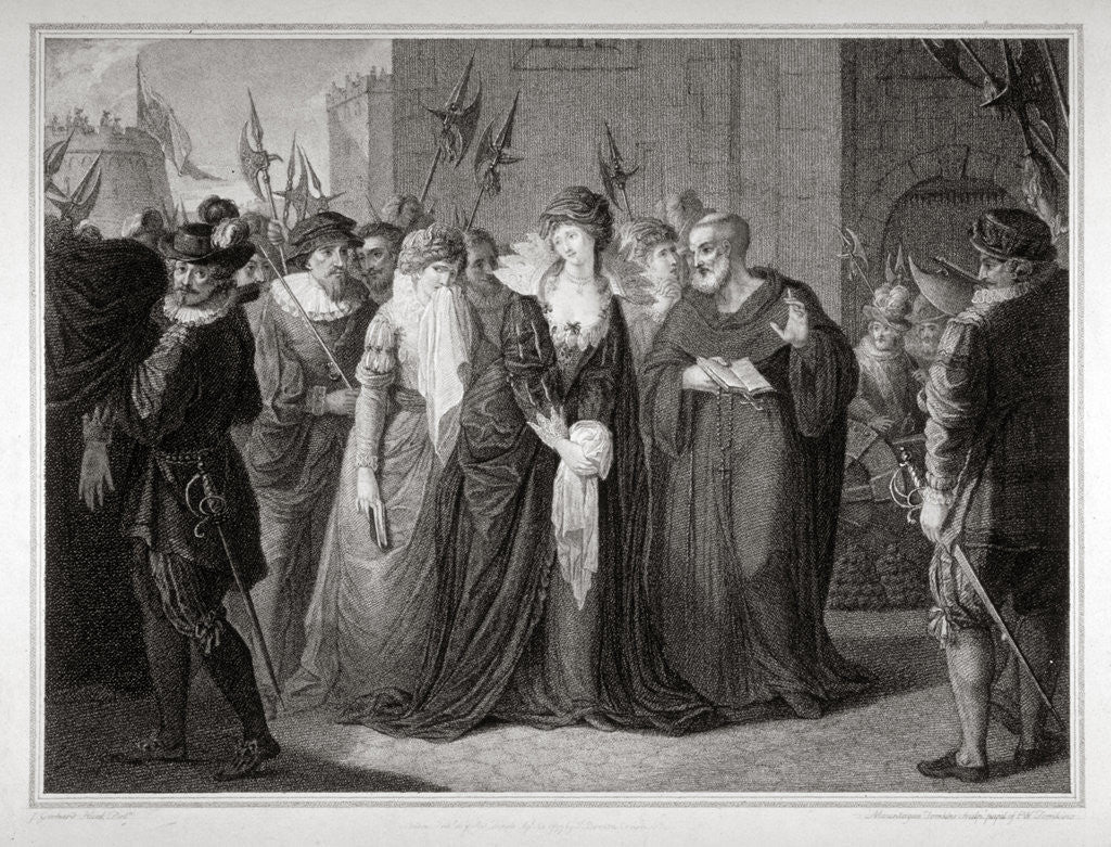 Detail of Lady Jane Grey being led to her execution at the Tower of London, 1554 (1797) by Mountague Tomkins