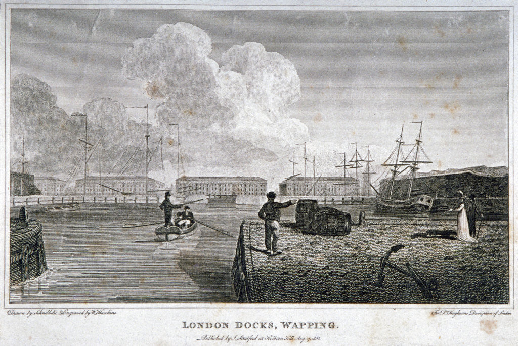 Detail of London Docks, Wapping by W Hawkins