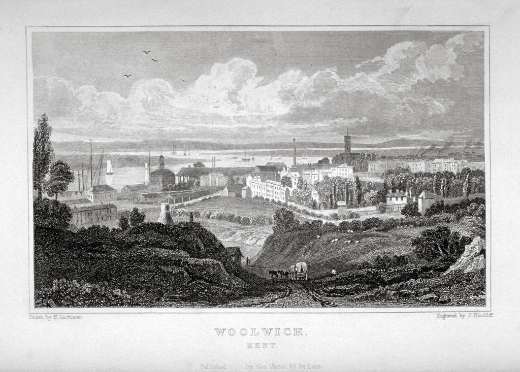 Detail of View of Woolwich with the River Thames in the distance by J Hinchcliff
