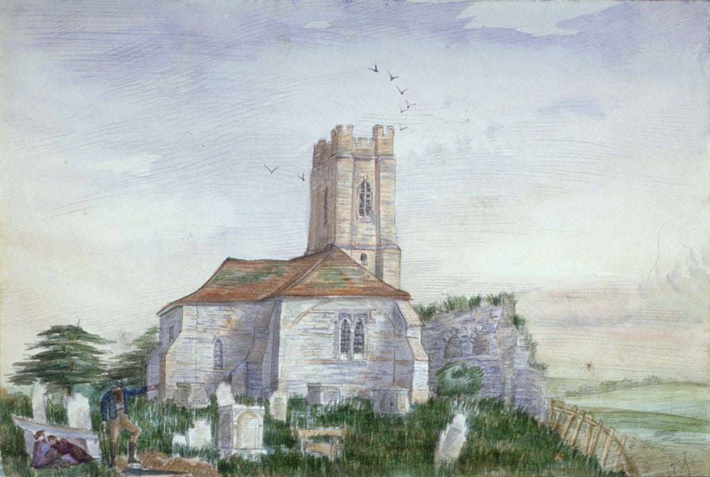 Detail of Church of St Nicholas, Plumstead, Kent, c1800(?) by AY
