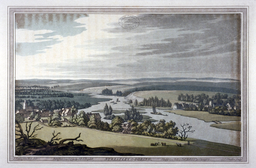 Detail of View of Streatley and Goring in Berkshire and Oxfordshire by Joseph Constantine Stadler