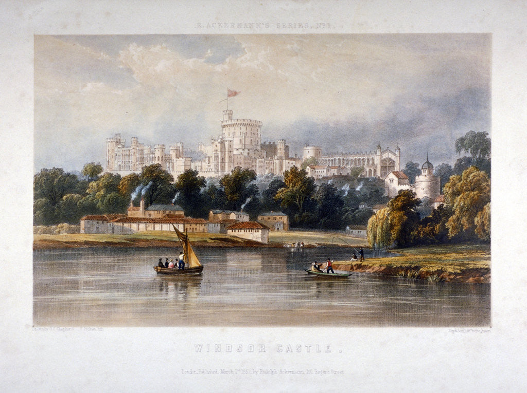 Detail of Windsor Castle, Berkshire by Thomas Picken