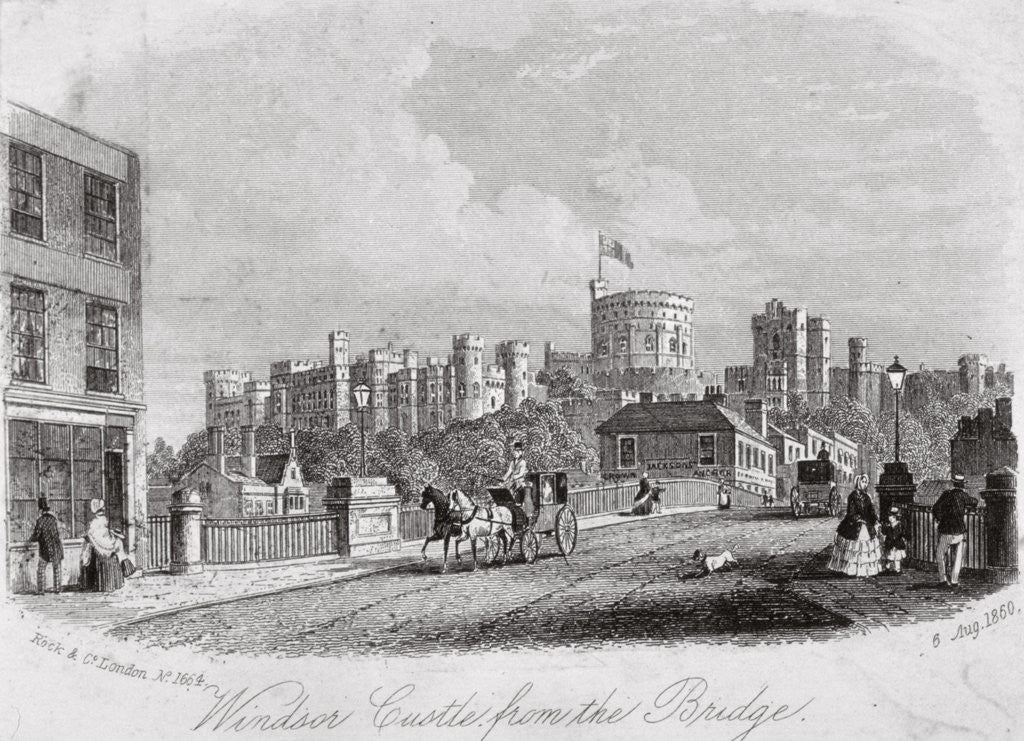 Detail of Windsor Castle, Berkshire, from the bridge by Anonymous
