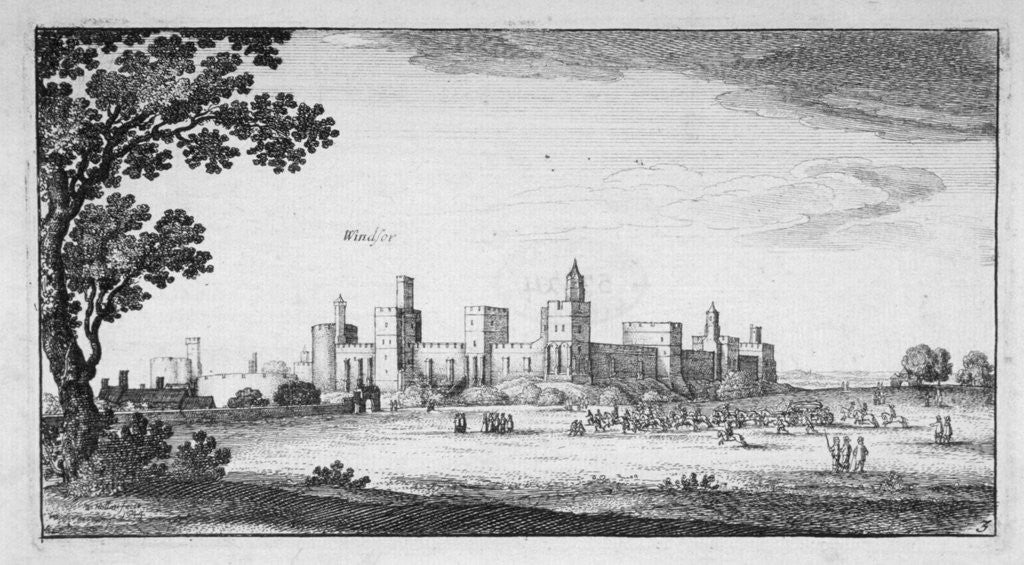 Detail of View of Windsor Castle, Berkshire by Wenceslaus Hollar