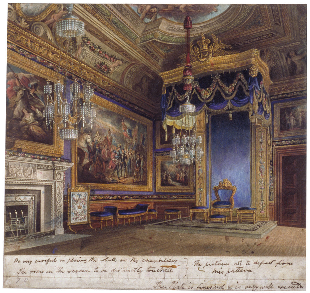 Detail of Interior view of the King's Audience Chamber in Windsor Castle, Berkshire by Thomas Sutherland