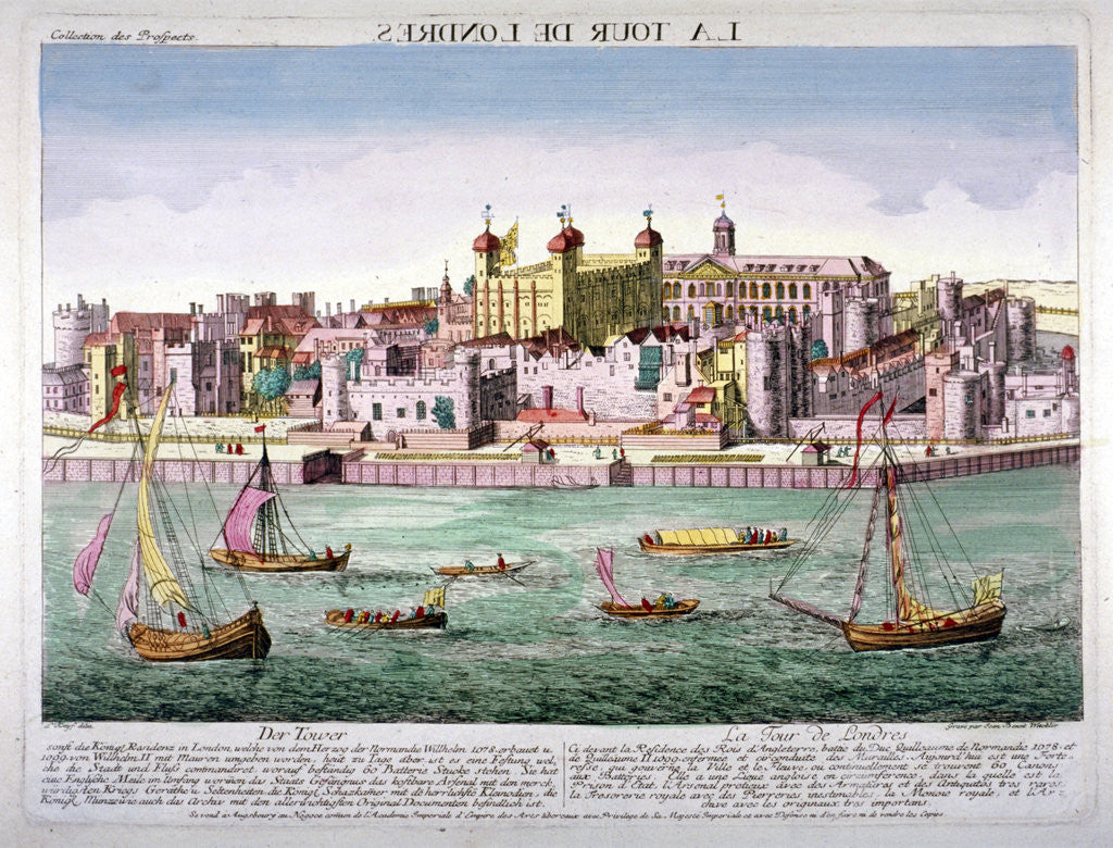 Detail of Tower of London by Jean Benoit Winckler