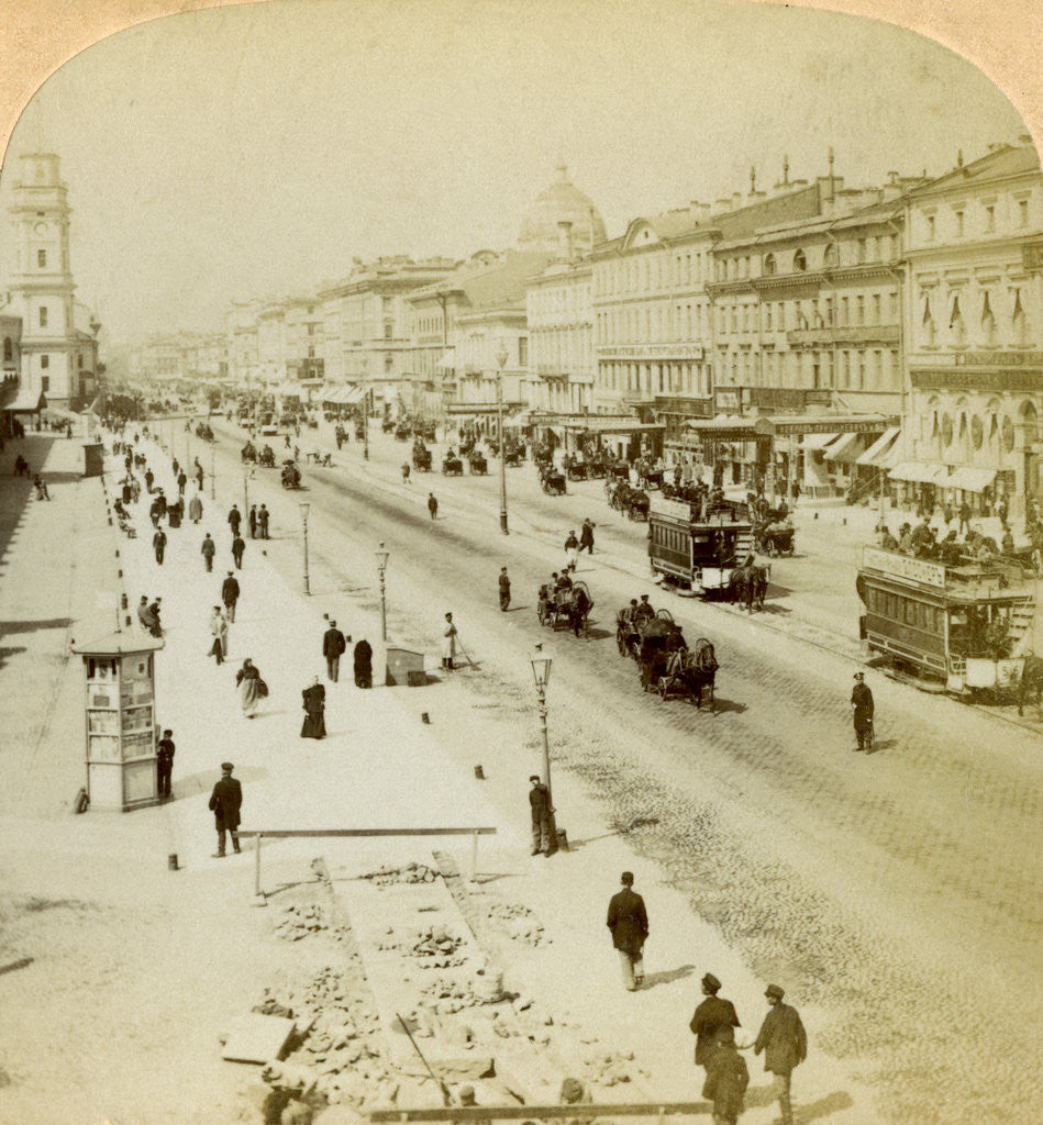 Detail of Nevsky Prospekt, the principal street of St Petersburg, Russia by Underwood & Underwood