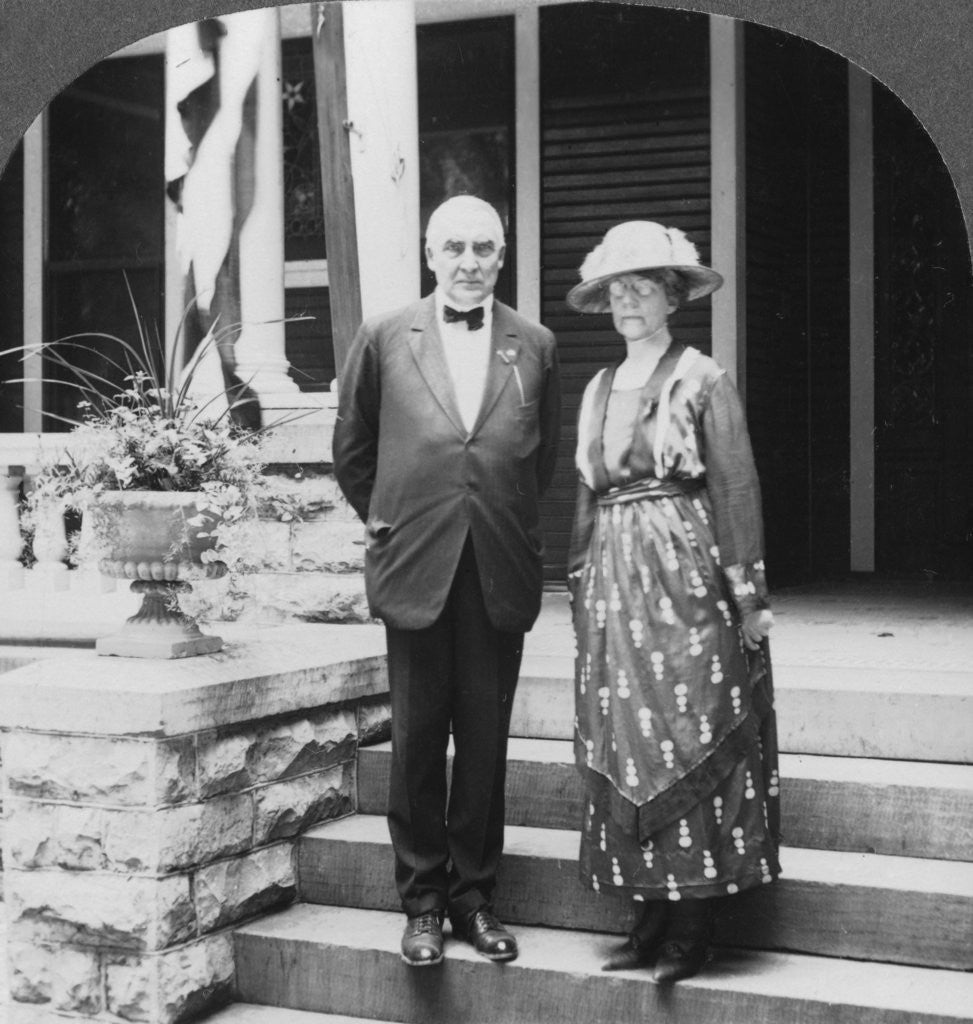Detail of President and Mrs Harding at their home, Marion, Illinois, USA by Keystone View Company