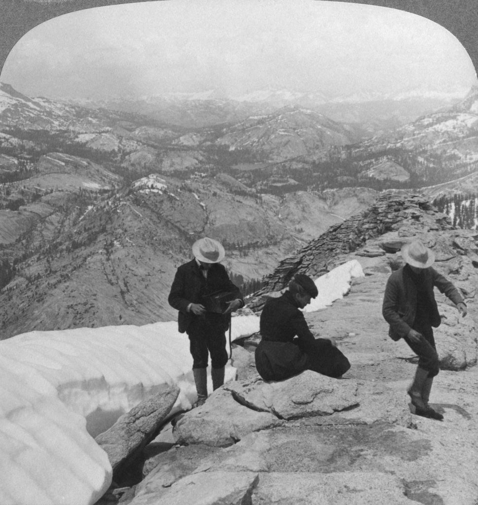 Detail of View from Clouds Rest over Tenaya Lake to the distant Matterhorn, California, USA by Underwood & Underwood