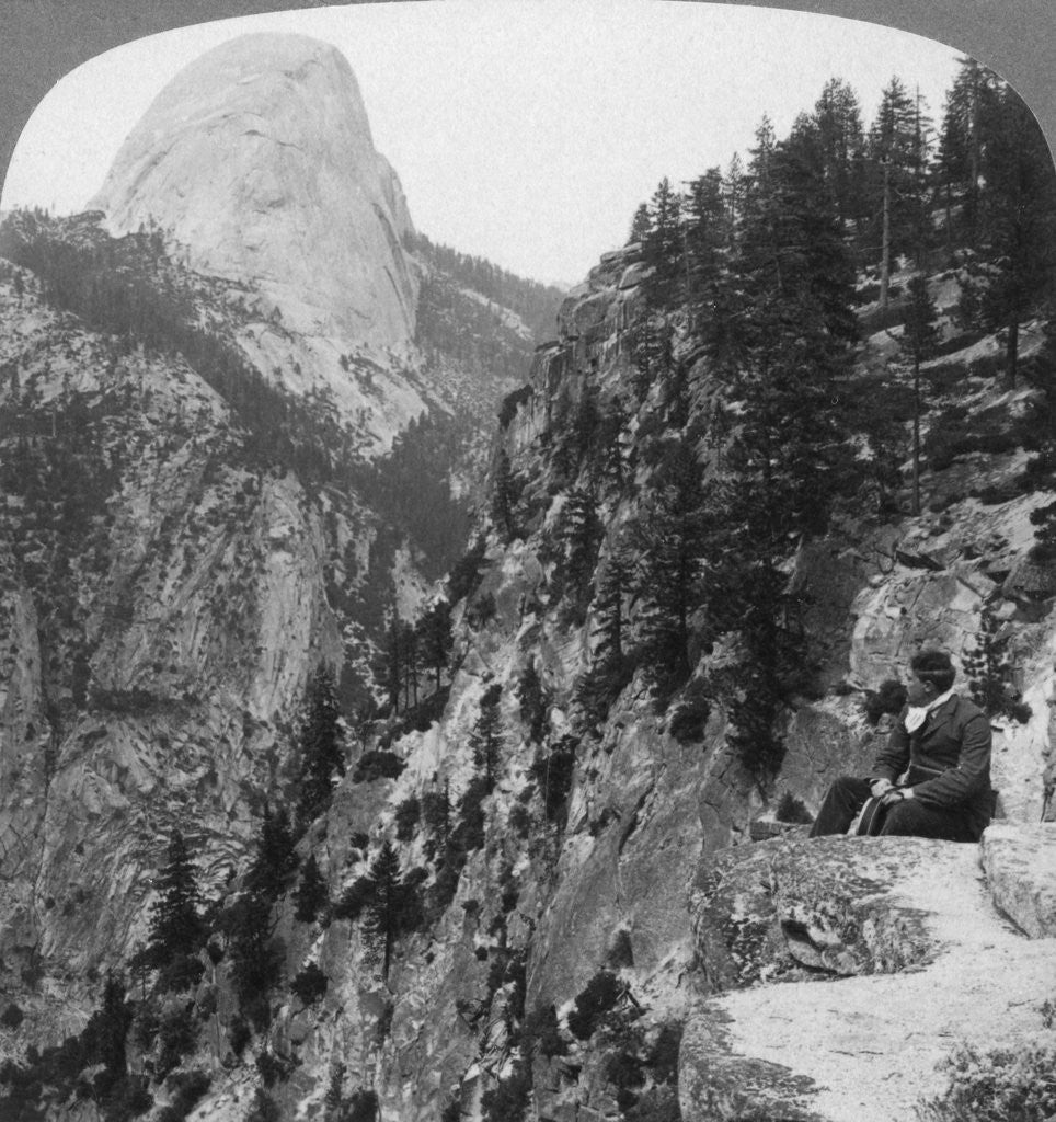 Detail of View from Glacier Canyon to Half Dome, Yosemite Valley, California, USA by Underwood & Underwood