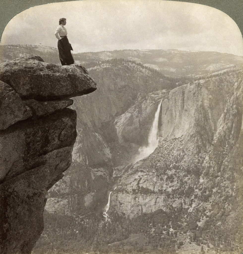 Detail of View from Glacier Point, Yosemite Valley, California, USA by Underwood & Underwood