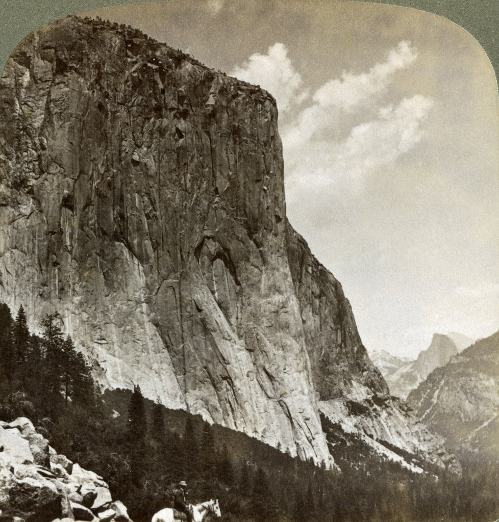 Detail of El Capitan and Half Dome, Yosemite Valley, California, USA by Underwood & Underwood