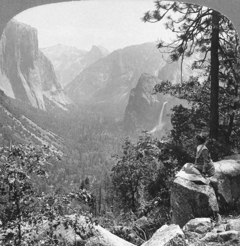Detail of View from Inspiration Point through Yosemite Valley, California, USA by Underwood & Underwood