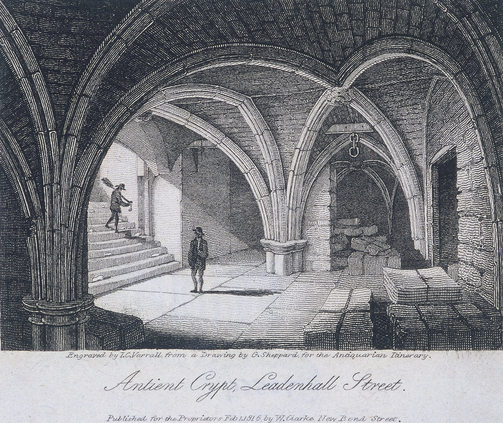 Detail of St Michael's Crypt, Aldgate, London by JC Varrall